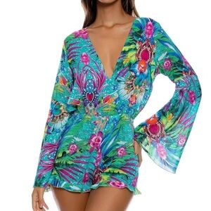 Luli Fama Multicolor Floral Swim Cover-Up